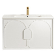 Laguna MKII 900mm Wall Hung Single Vanity with Ceramic Countertop